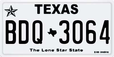 TX license plate BDQ3064