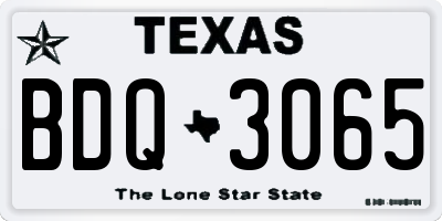 TX license plate BDQ3065