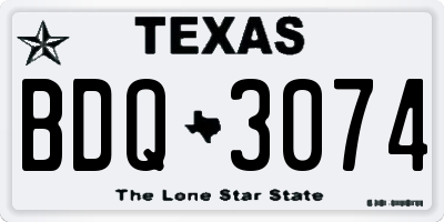 TX license plate BDQ3074