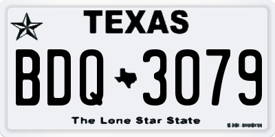 TX license plate BDQ3079