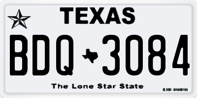 TX license plate BDQ3084