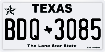 TX license plate BDQ3085