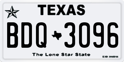 TX license plate BDQ3096