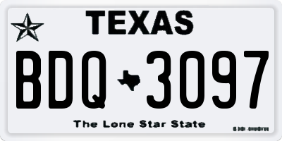 TX license plate BDQ3097