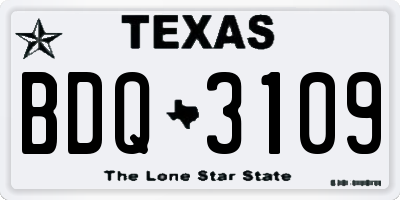 TX license plate BDQ3109