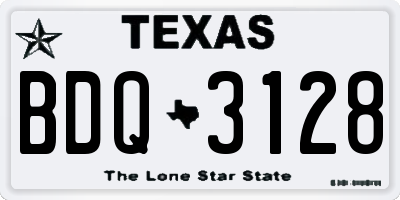TX license plate BDQ3128