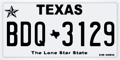 TX license plate BDQ3129