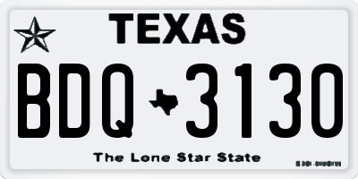 TX license plate BDQ3130