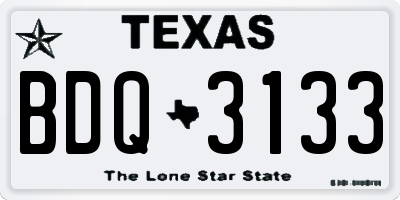 TX license plate BDQ3133
