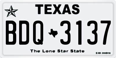 TX license plate BDQ3137