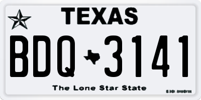 TX license plate BDQ3141