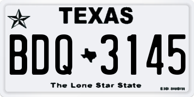 TX license plate BDQ3145