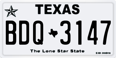 TX license plate BDQ3147