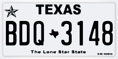 TX license plate BDQ3148