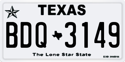 TX license plate BDQ3149