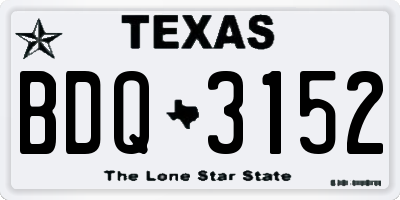 TX license plate BDQ3152