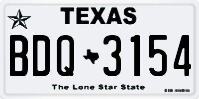 TX license plate BDQ3154