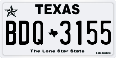 TX license plate BDQ3155