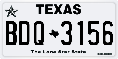 TX license plate BDQ3156