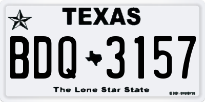 TX license plate BDQ3157