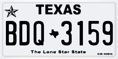 TX license plate BDQ3159