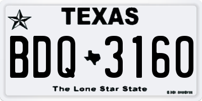 TX license plate BDQ3160