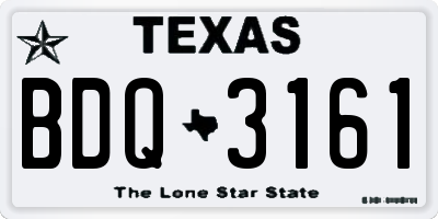 TX license plate BDQ3161