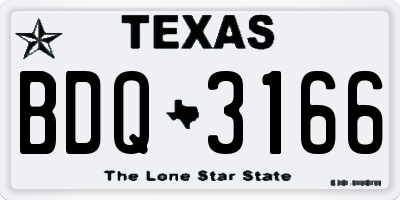TX license plate BDQ3166