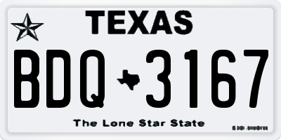 TX license plate BDQ3167