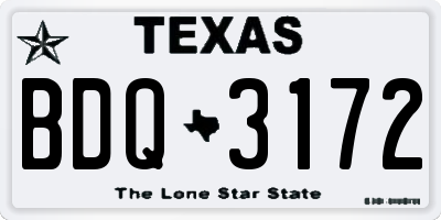 TX license plate BDQ3172