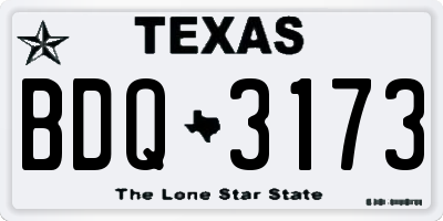 TX license plate BDQ3173