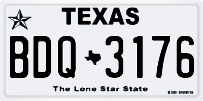 TX license plate BDQ3176