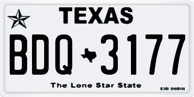 TX license plate BDQ3177