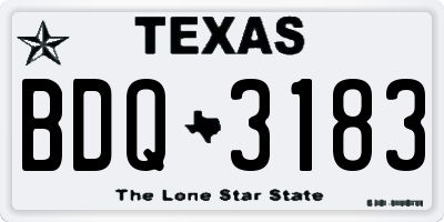 TX license plate BDQ3183