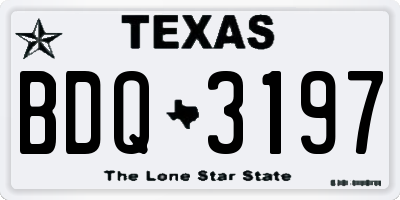TX license plate BDQ3197