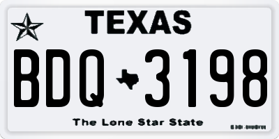TX license plate BDQ3198