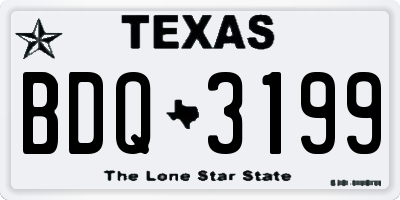 TX license plate BDQ3199