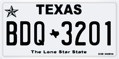TX license plate BDQ3201