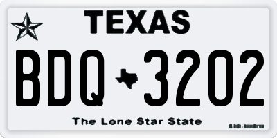 TX license plate BDQ3202