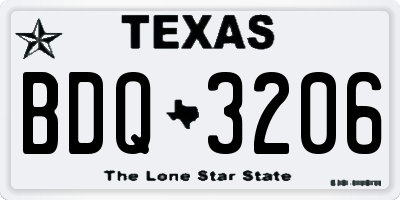 TX license plate BDQ3206