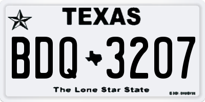 TX license plate BDQ3207