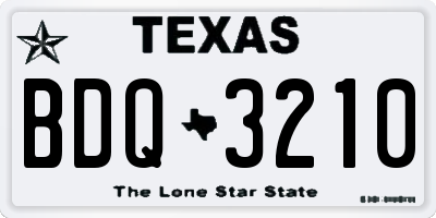 TX license plate BDQ3210