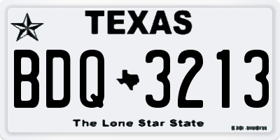 TX license plate BDQ3213