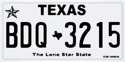 TX license plate BDQ3215