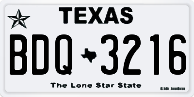 TX license plate BDQ3216