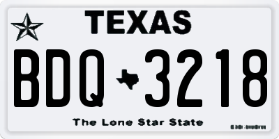 TX license plate BDQ3218