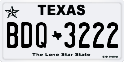 TX license plate BDQ3222