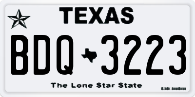 TX license plate BDQ3223
