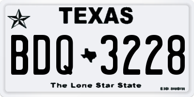 TX license plate BDQ3228