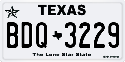 TX license plate BDQ3229